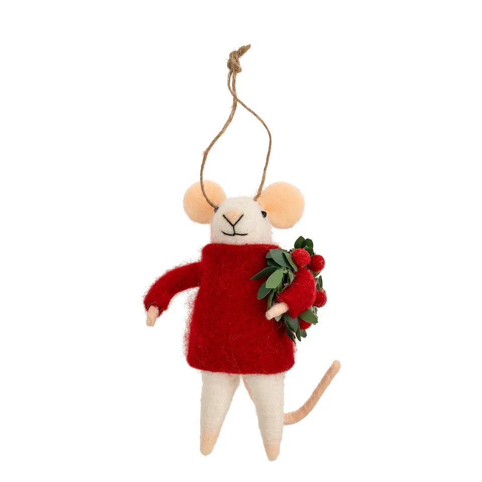 Felt Mouse Festive Felix Ornament