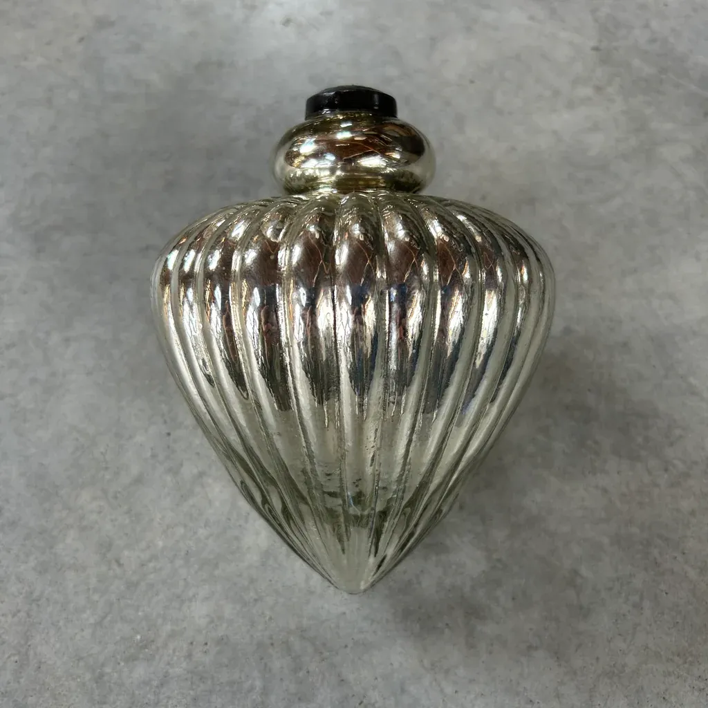 Giant Silver Glass Teardrop Ornament Large