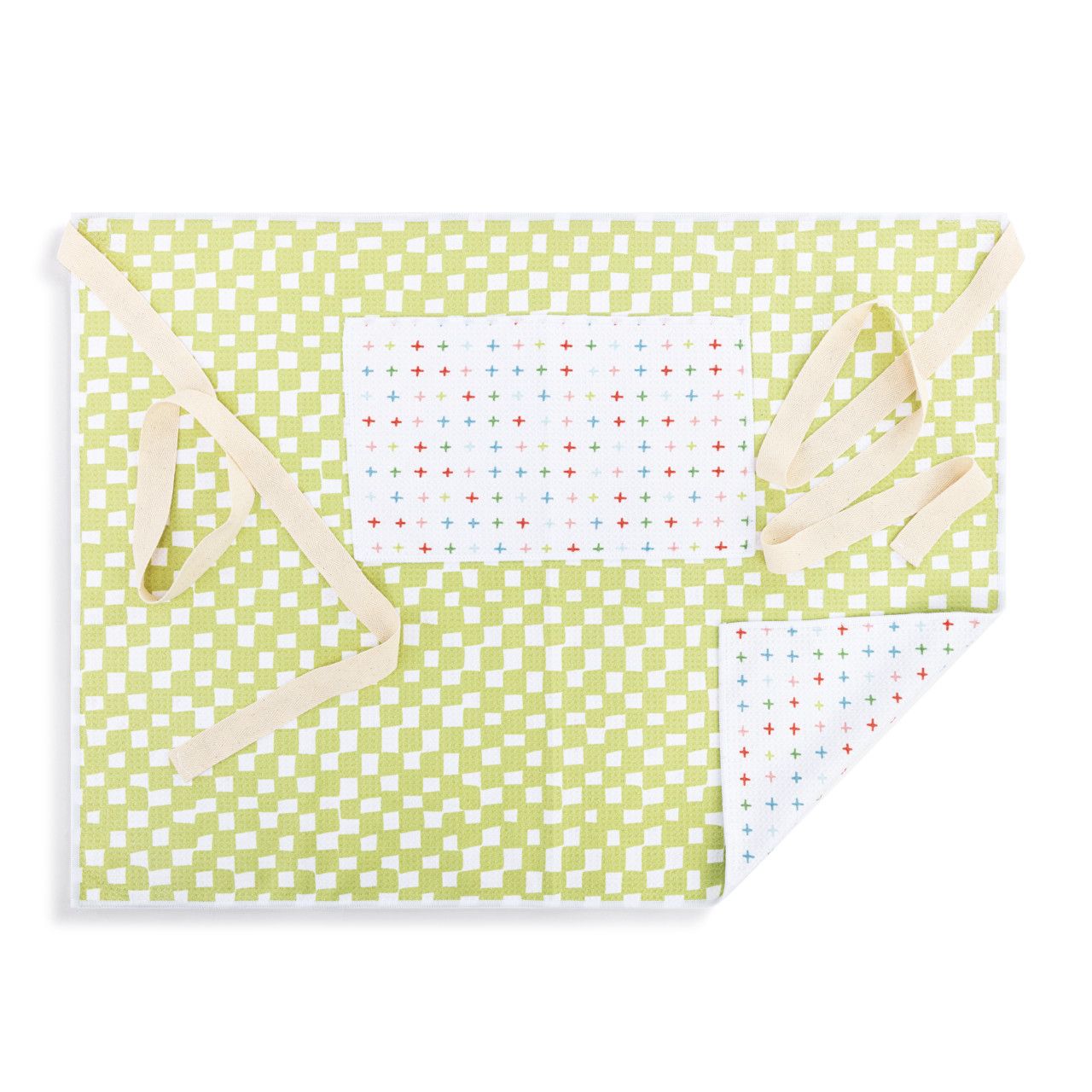 Ultra Absorbent Half Apron In Green Checker