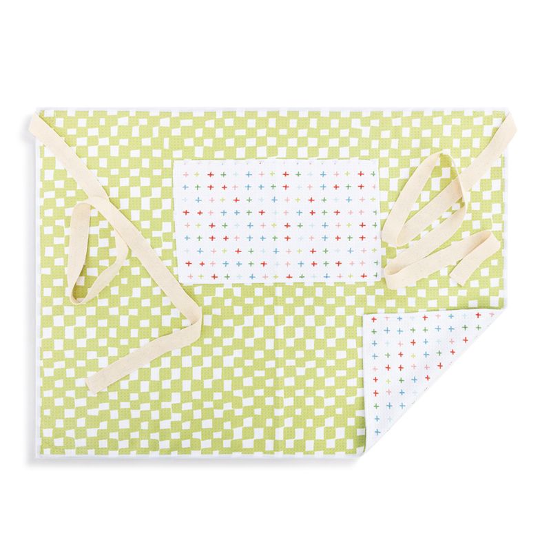 Ultra Absorbent Half Apron In Green Checker