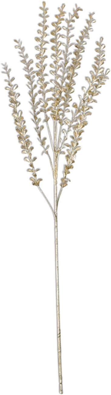 Champagne Glittered Stem With Mini Teardrop Leaves 31&quot;