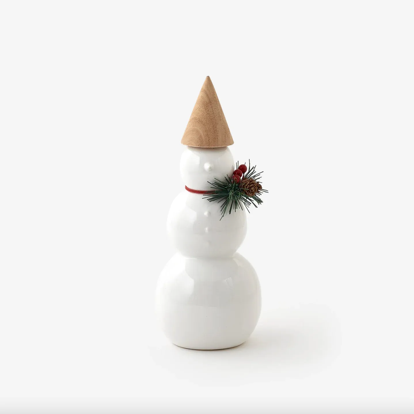 Cone Hat Porcelain Snowman Medium 10.25&quot;
