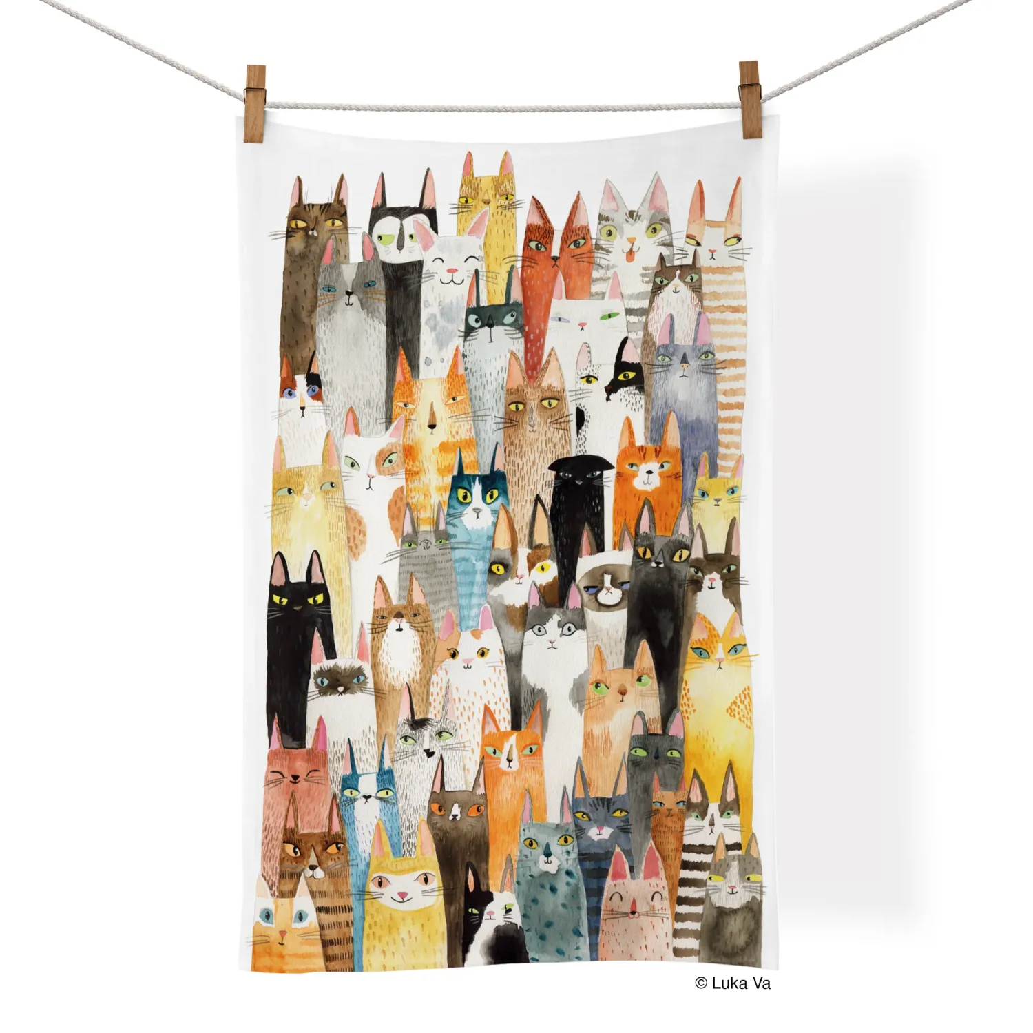 Cotton Tea Towel Cat Power