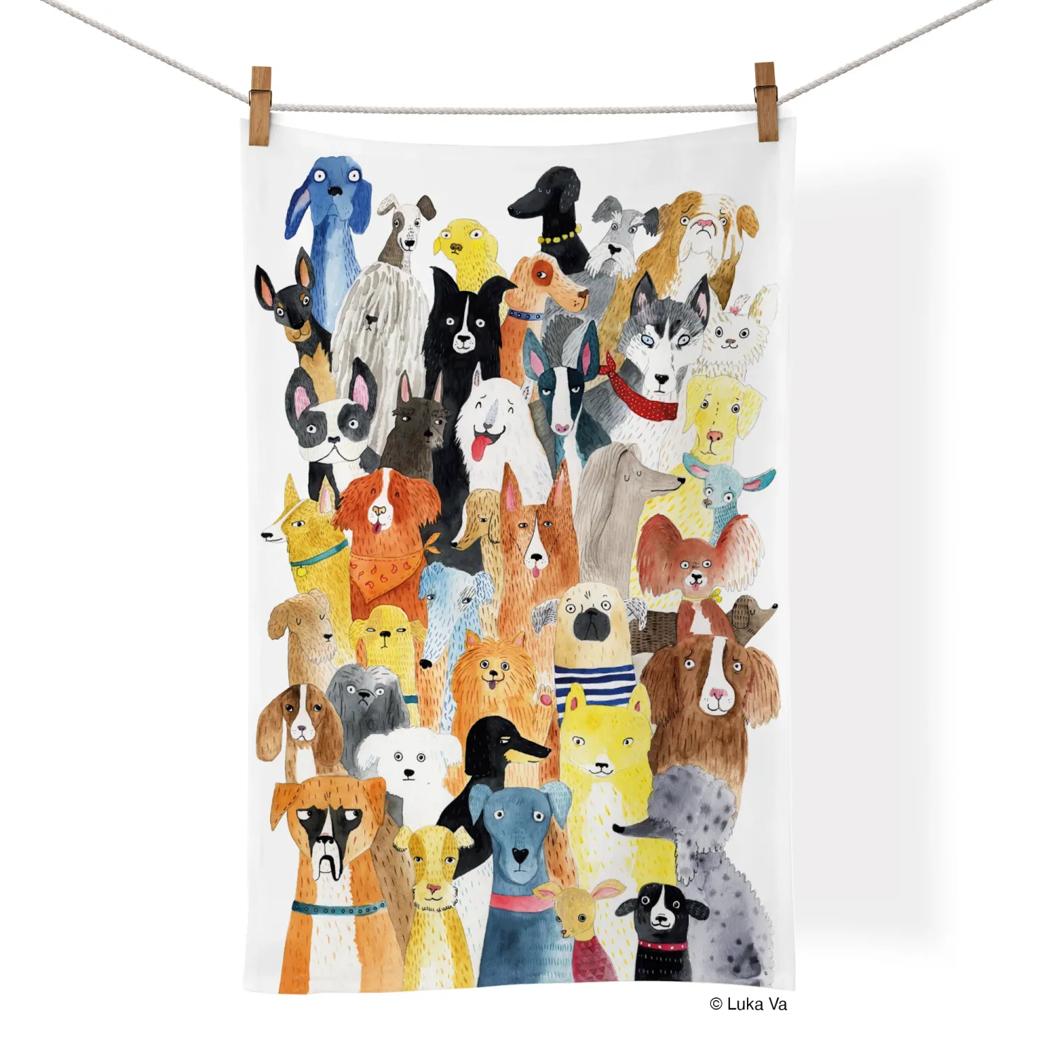 Cotton Tea Towel Dog Park