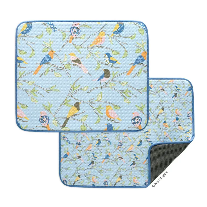 Dish Drying Mat Floral Finch &amp; Friends