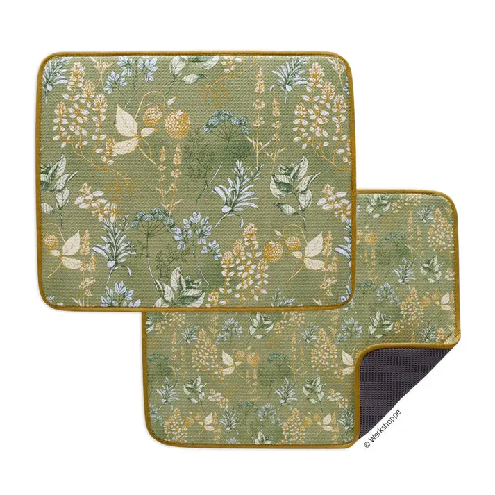 Dish Drying Mat Kitchen Herbs
