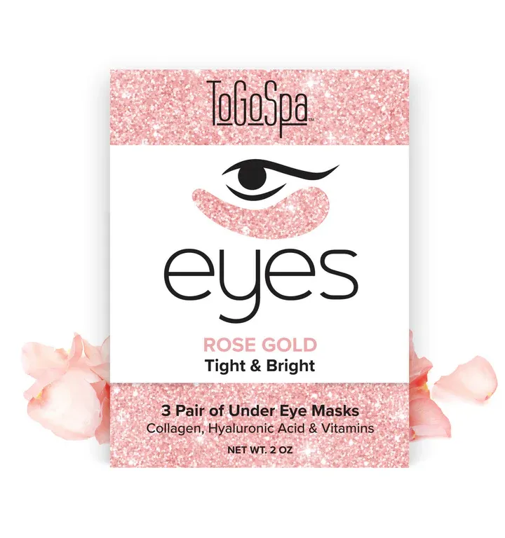 ToGoSpa 3 Pairs Of Under Eye Masks Rose Gold