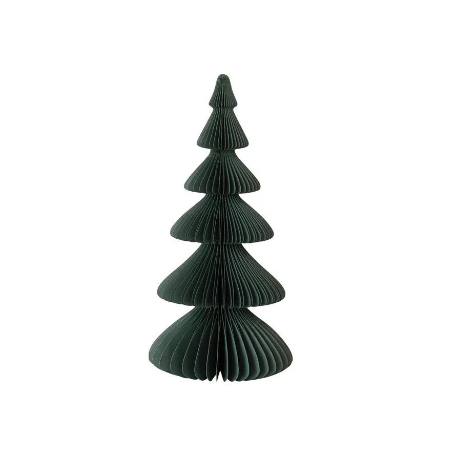 Paper Folding Honeycomb Tree In Forest Green 8&quot; R x 16&quot; H