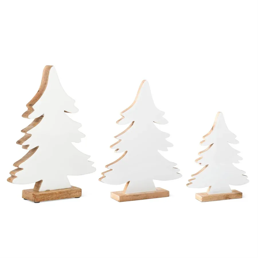 Enameled Mango Wood Tabletop Christmas Tree 11&quot;