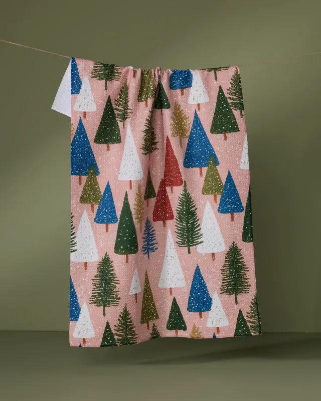 Geometry Tea Towel Snowdrift Pines