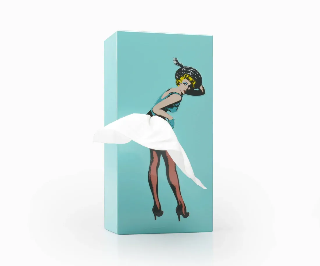 Flying Skirt Tissue Box In Mint