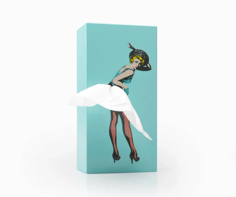 Flying Skirt Tissue Box In Mint