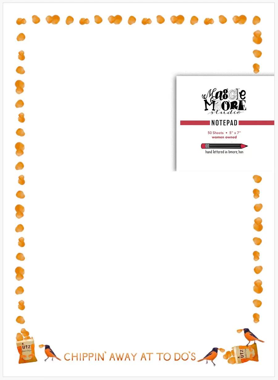 Chippin Away Maryland Crab Chip Notepad
