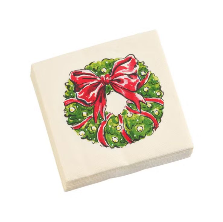 Cocktail Napkins Holiday Wreath