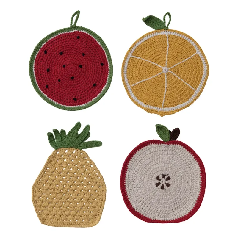 Cotton Pot Holder Apple