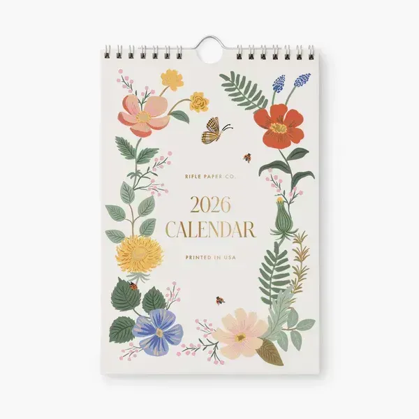 Rifle Paper Co. Kitchen Calendar 2026 Strawberry Fields 6" x 9"