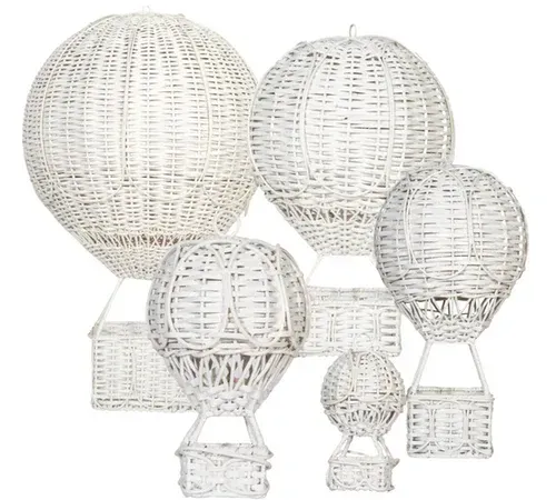 White Wicker Hot Air Balloon Large