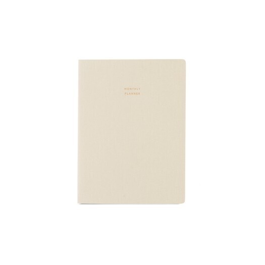 Undated Monthly Planner Natural Linen FINAL SALE