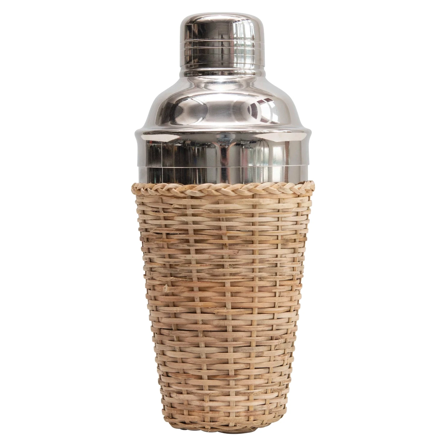 Stainless Steal Cocktail Shaker With Wicker Holder Final Sale