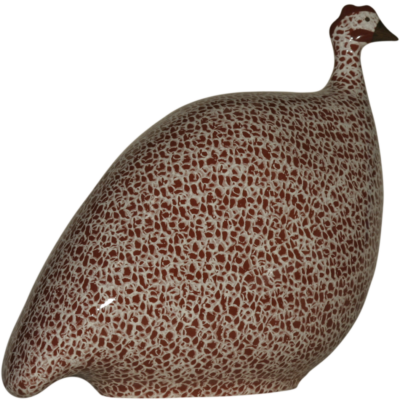 Handcrafted Guinea Fowl Bordeaux Spotted White Med