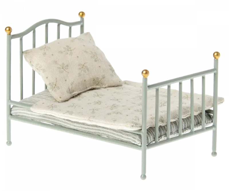 Maileg Mouse Vintage Single Bed In Mint