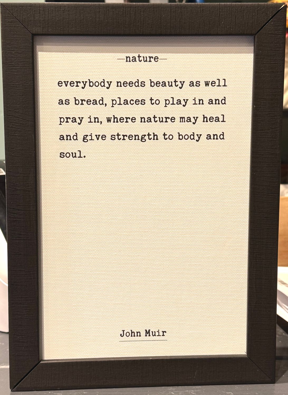 John Muir Nature Mini Rectangle Ebony Frame Final Sale