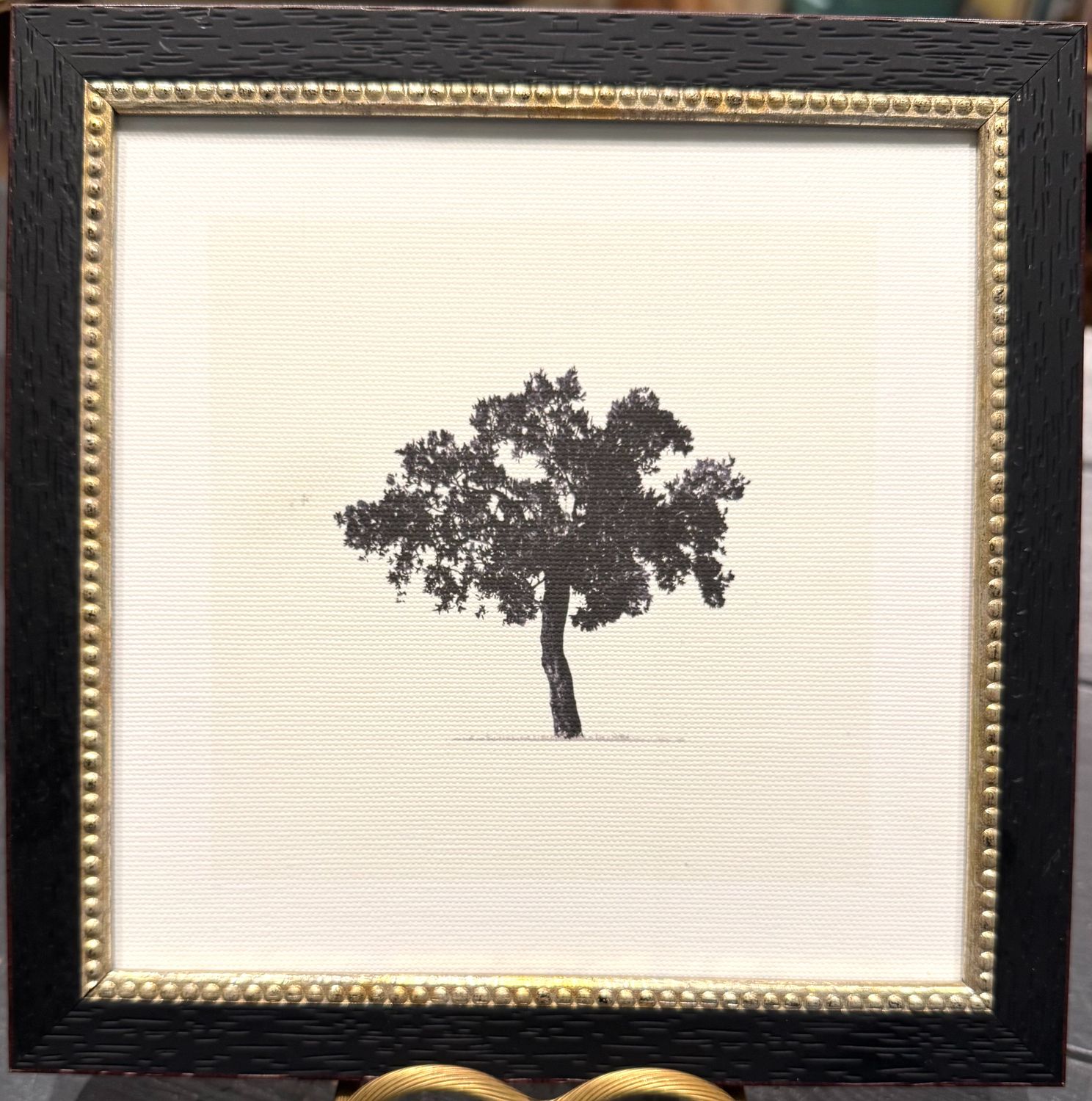 Black Tree Tiny Black Frame With Gold Dots 8x8