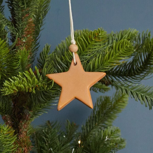 Stoneware Star Ornament Natural Final Sale
