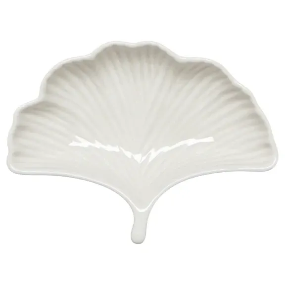 Ginkgo Leaf Oyster Dip Dish Cream