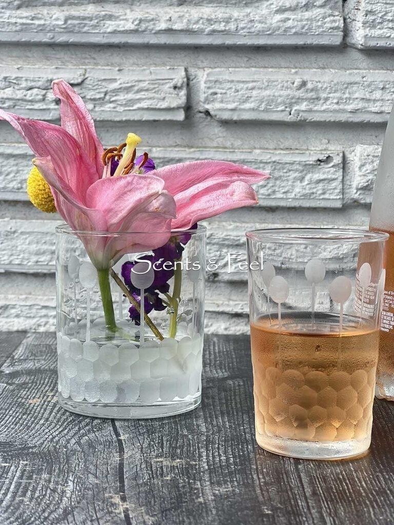 Moroccan Tea Glass With Etched Bubbles FINAL SALE