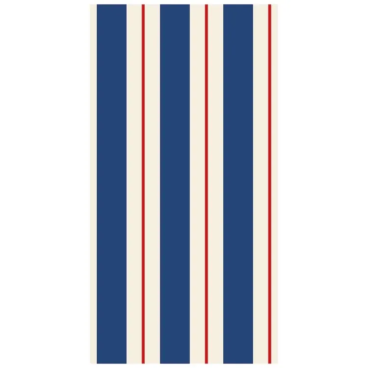 Guest Napkins Navy &amp; Red Awning Stripe FINAL SALE