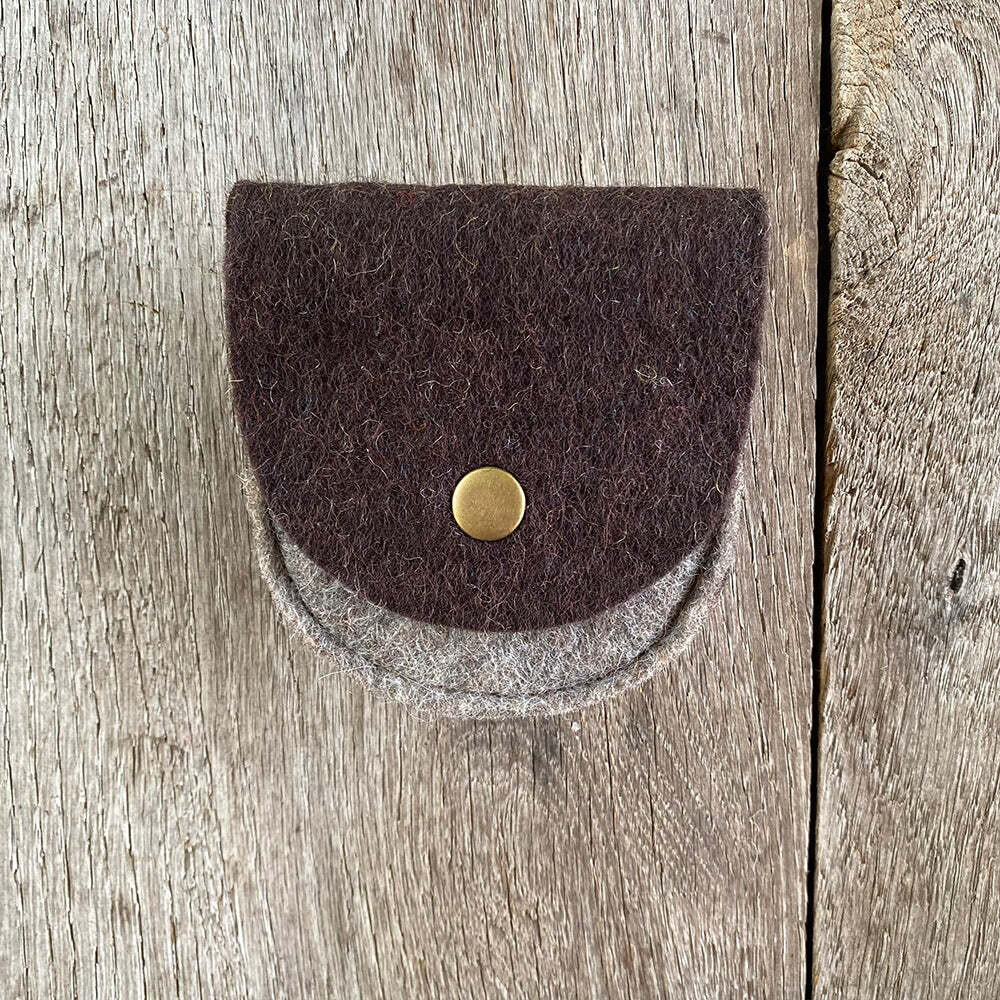 The Curve Mini Organizer Pouch Medium Grey And Brown Final Sale