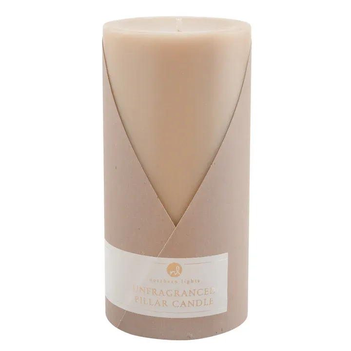 Unfragranced Pillar Candle Tan 3x6 Final Sale