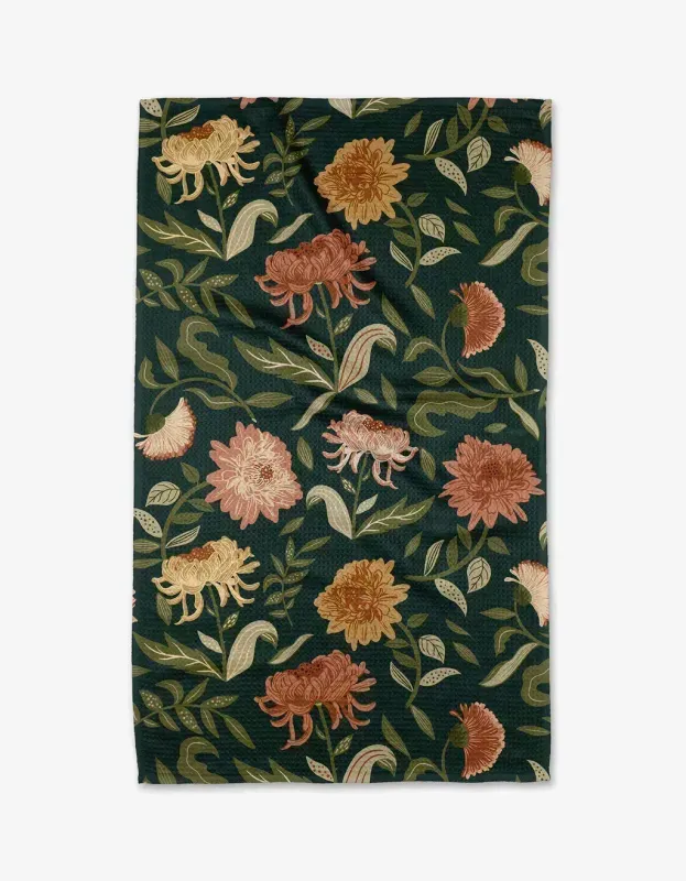 Geometry Tea Towel Chrysanthemums In November
