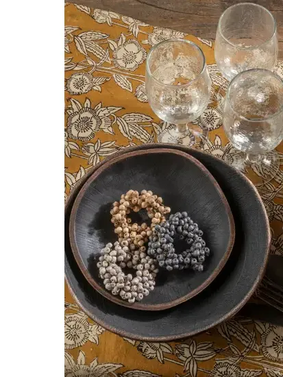 Beaded Berry Napkin Ring Natural FINAL SALE