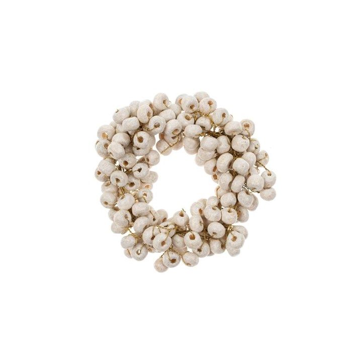 Beaded Berry Napkin Ring Ivory FINAL SALE