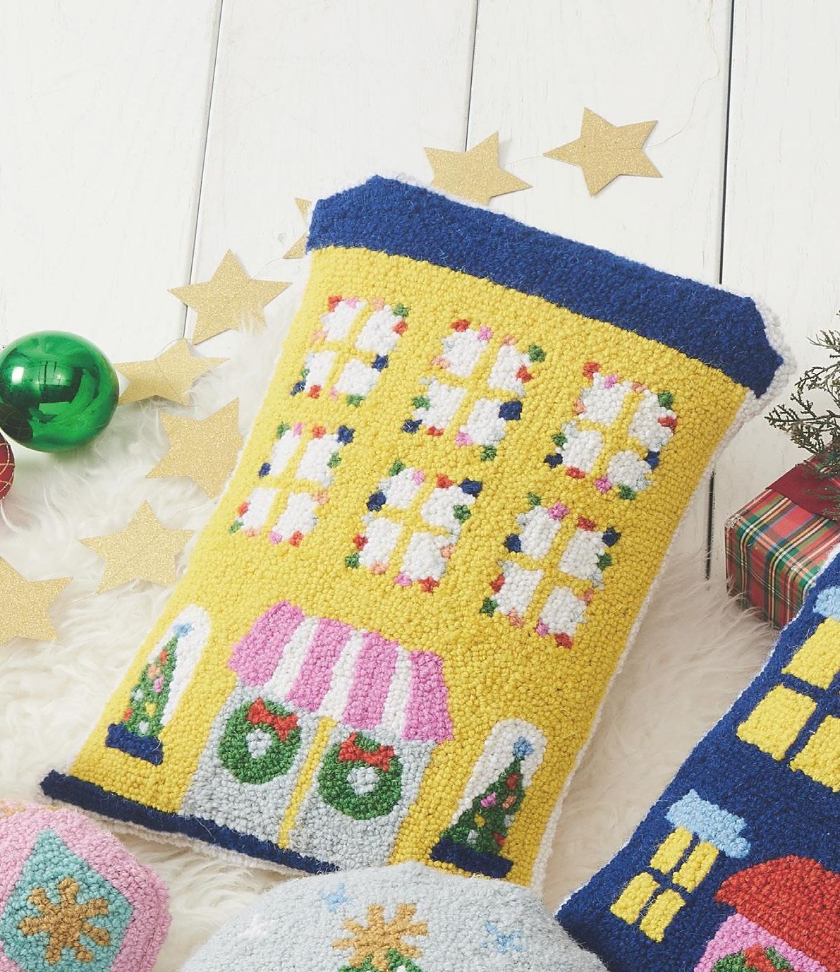 Yellow House Shaped Pillow 12"x18" Final Sale