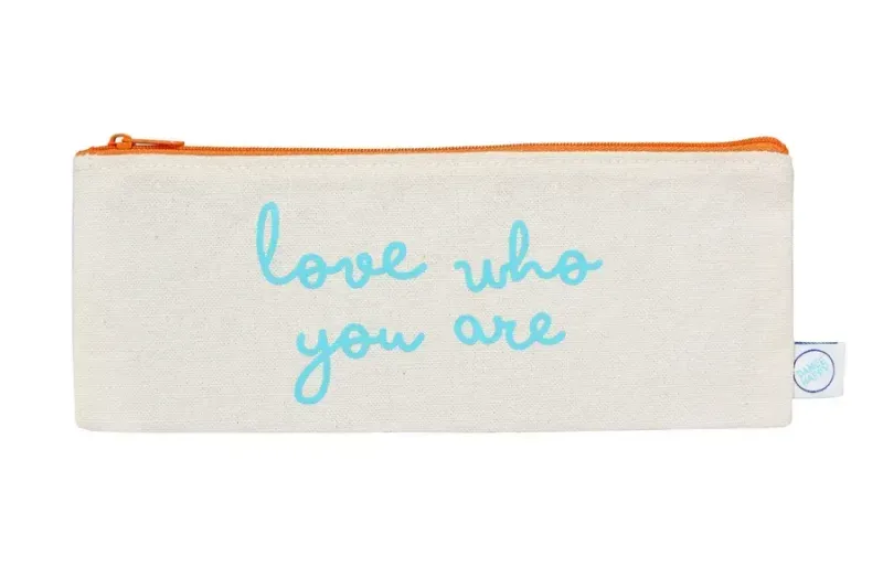 Love Who You Are Pencil Case In Aqua FINAL SALE