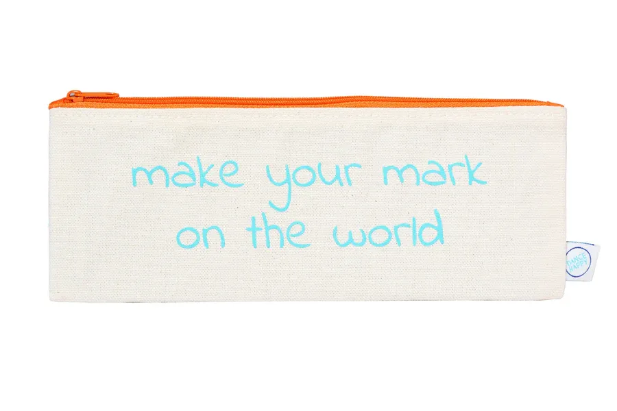 Make Your Mark Pencil Case In Aqua FINAL SALE