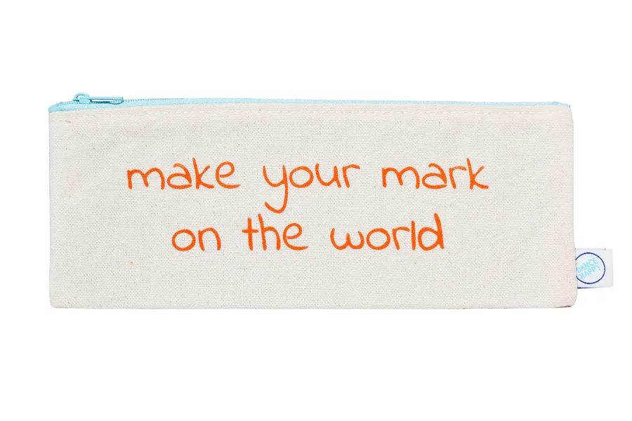 Make Your Mark Pencil Case In Orange FINAL SALE