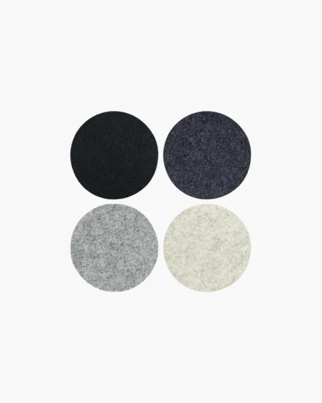 Wool Felt Coaster Round Pack 4 Noir Final Sale