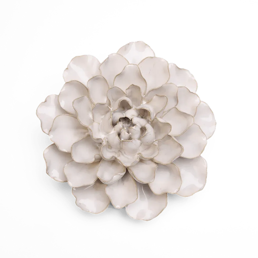 Ceramic White Water Lily Flower Large