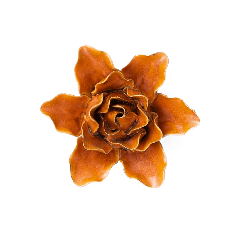 Ceramic Rust Lily Flower Medium