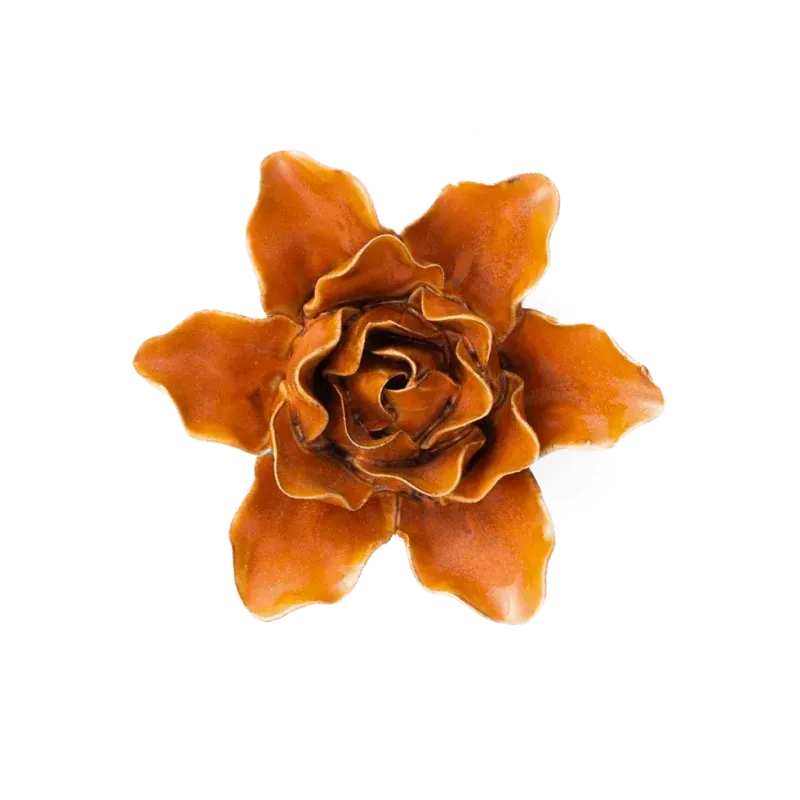 Ceramic Rust Lily Flower Medium