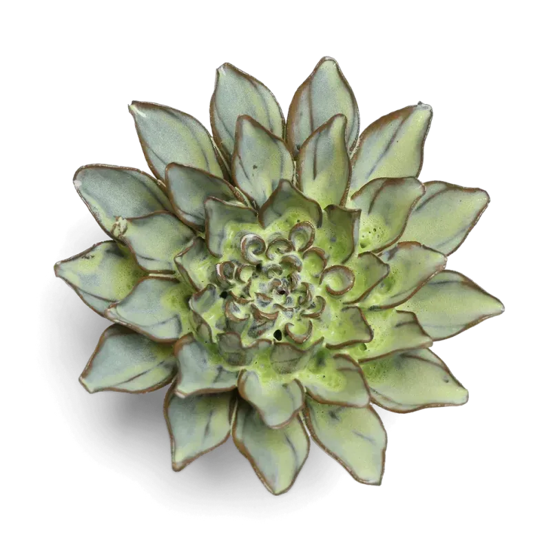 Ceramic Green Aster Flower Medium