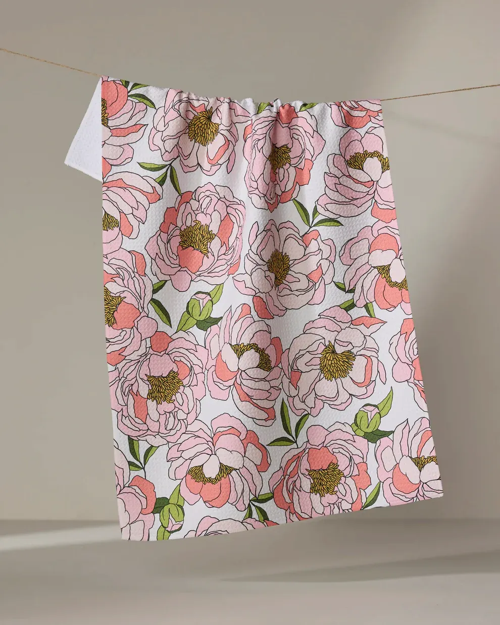 Geometry Tea Towel Peony Paradise