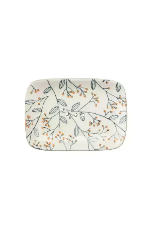 Hand Stamped Soap Dish Romantic