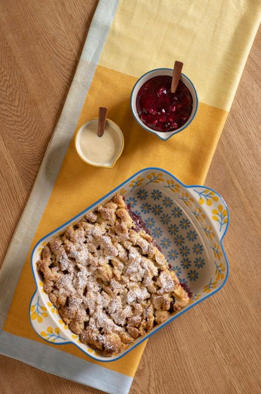 Hand Stamped Baking Dish Floral 11x8