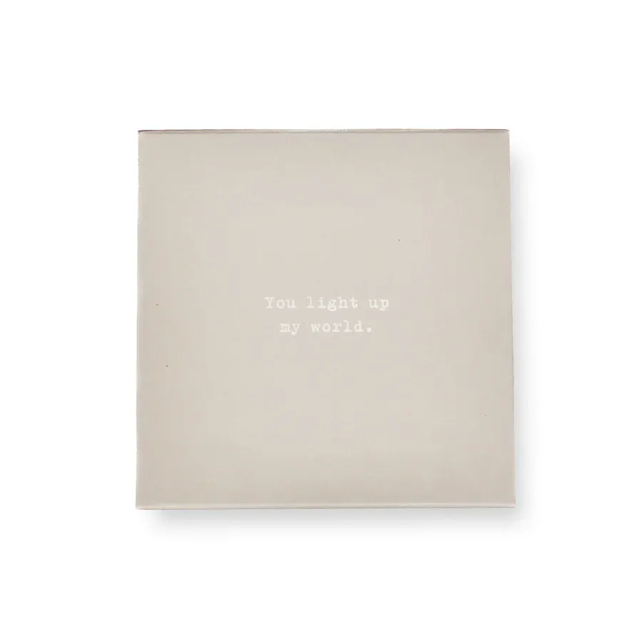 Encouragement Matches 3.5" x 3.5" You Light Up My World