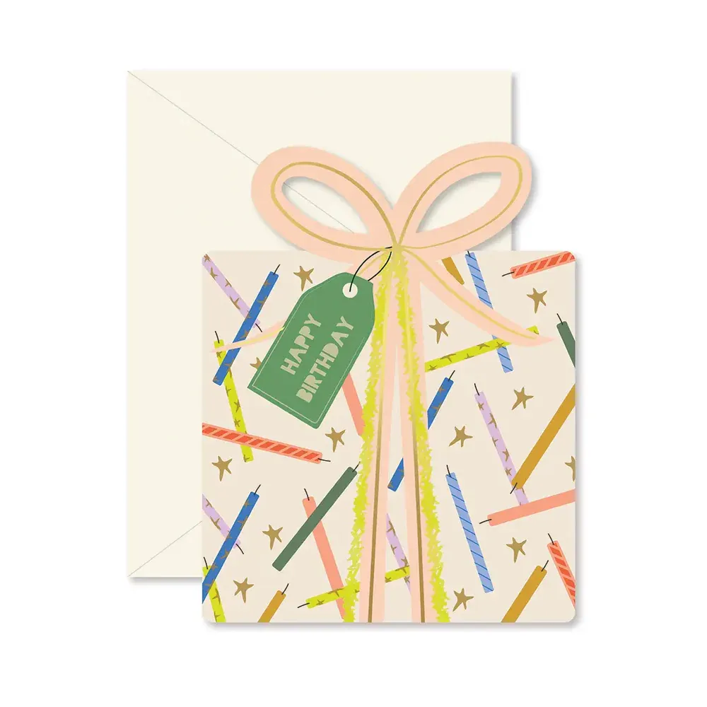 Card Birthday Gift Star Candles